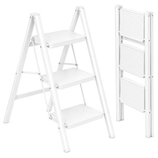 Drabinka składana metalowa EASYSTEP 3 stopniowa WHITE