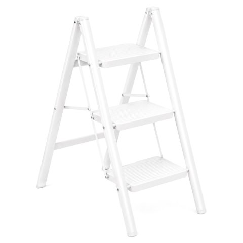 Drabinka składana metalowa EASYSTEP 3 stopniowa WHITE