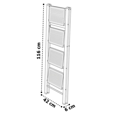 Drabinka składana metalowa EASYSTEP 4 stopniowa WHITE