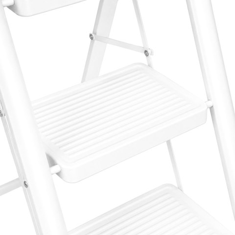Drabinka składana metalowa EASYSTEP 4 stopniowa WHITE