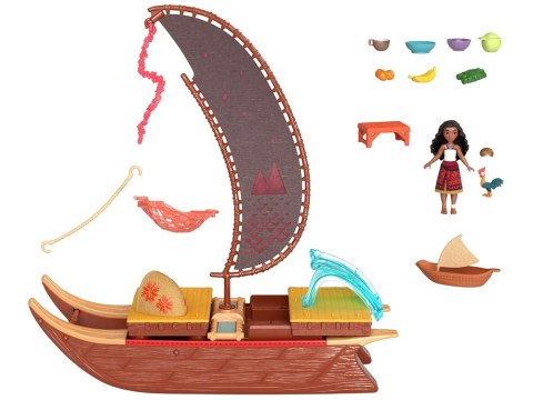Mattel Disney Lalka Vaiana z "Moana 2" Zestaw łódka + akcesoria ZA6702