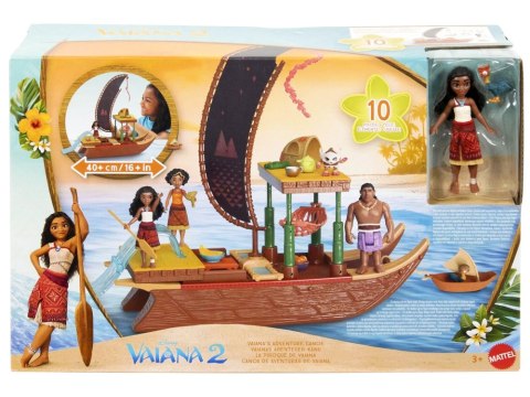 Mattel Disney Lalka Vaiana z "Moana 2" Zestaw łódka + akcesoria ZA6702