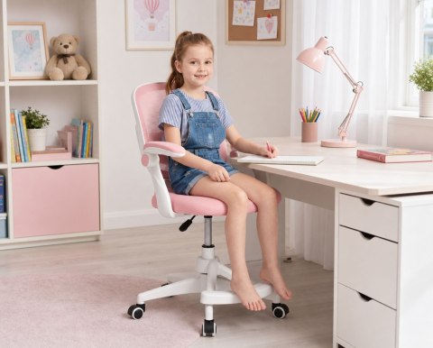 Fotel obrotowy na kółkach JUNIOR różowy
