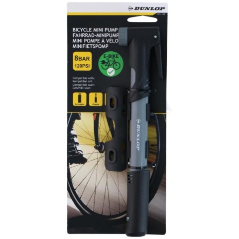 POMPKA ROWEROWA MINI 120psi (8bar) SZARA DUNLOP