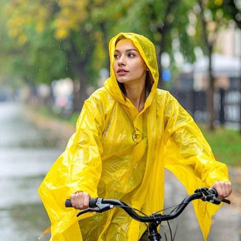 PONCHO PRZECIWDESZCZOWE ROWEROWE DLA DOROSŁYCH 100x130x1CM PE 135GR ŻÓŁTE DUNLOP