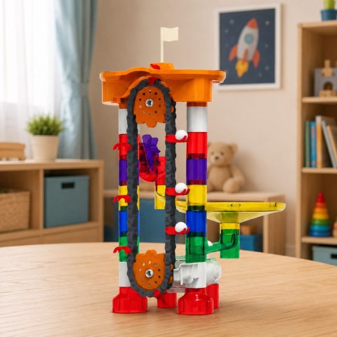 Klocki Konstrukcyjne Kosmiczny Tor Dla Kulek Tunele Kolorowy 3D 85 el.