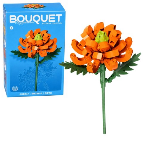 Klocki Konstrukcyjne Pojedynczy Kwiat Z Łodygą Kolorowy Mix 71-106 El.