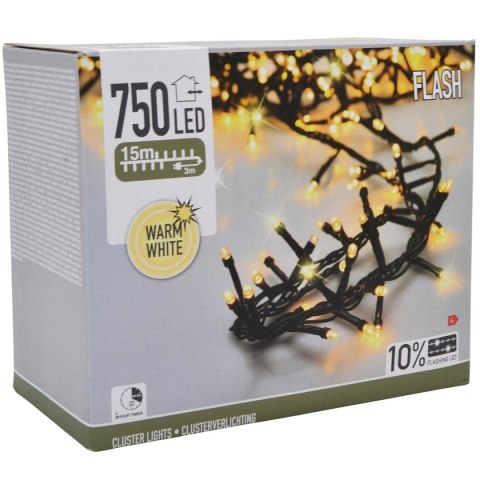 LAMPKI CHOINKOWE ŁAŃCUCH ŚWIETLNY 750 LED FLASH CIEPŁY BIAŁY