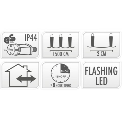 LAMPKI CHOINKOWE ŁAŃCUCH ŚWIETLNY 750 LED FLASH CIEPŁY BIAŁY