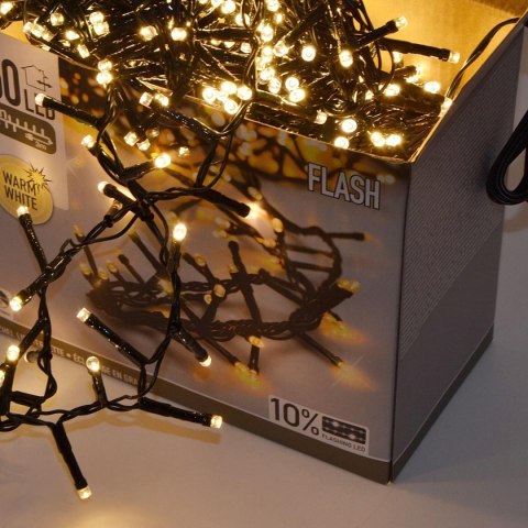 LAMPKI CHOINKOWE ŁAŃCUCH ŚWIETLNY 750 LED FLASH CIEPŁY BIAŁY