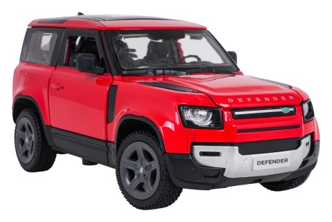 Autko Metalowe 1:24 Land Rover Defender 90 Czerwony RASTAR