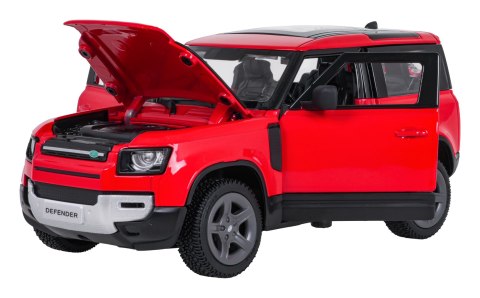 Autko Metalowe 1:24 Land Rover Defender 90 Czerwony RASTAR