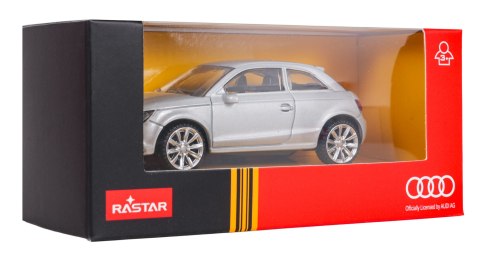 Autko Metalowe 1:43 Audi A1 Srebrny RASTAR