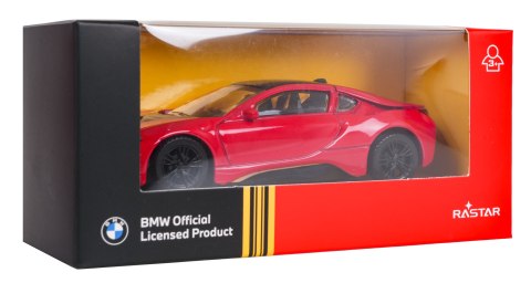 Autko Metalowe 1:43 BMW i8 Czerwone RASTAR