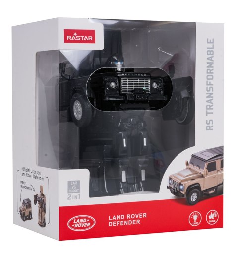 Autko Metalowe/Robot 2w1 1:32 Land Rover Defender Czarny RASTAR