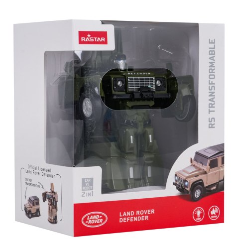 Autko Metalowe/Robot 2w1 1:32 Land Rover Defender Zielony RASTAR