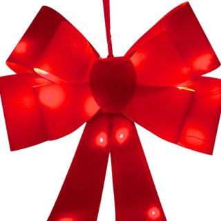KOKARDA DEKORACYJNA 60CM CZERWONA 25 LED