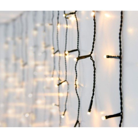 LAMPKI CHOINKOWE KURTYNA ŚWIETLNA ZEW 180 LED STEROWNIK TIMER CIEPŁY BIAŁY KABEL ZIELONY