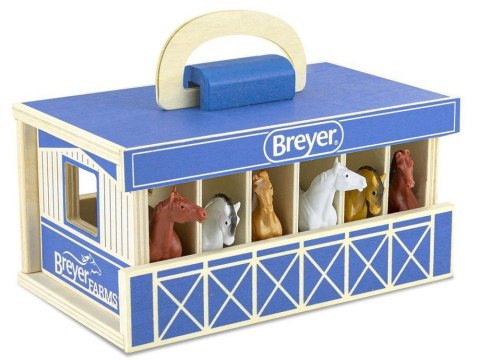Drewniana stajnia +6 figurek koni SKALA 1:32 FARMA Breyer Horses ZA6720