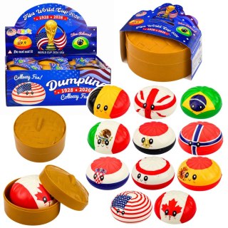 Gniotek Pierożek Dumpling Pieróg z Flagami Pachnący Piankowy Pudełko 8.5 cm
