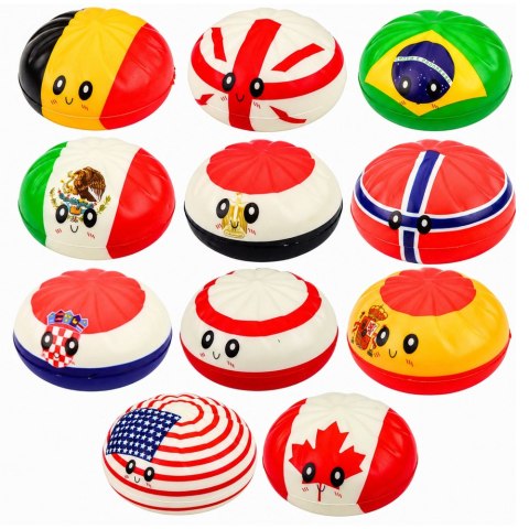 Gniotek Pierożek Dumpling Pieróg z Flagami Pachnący Piankowy Pudełko 8.5 cm