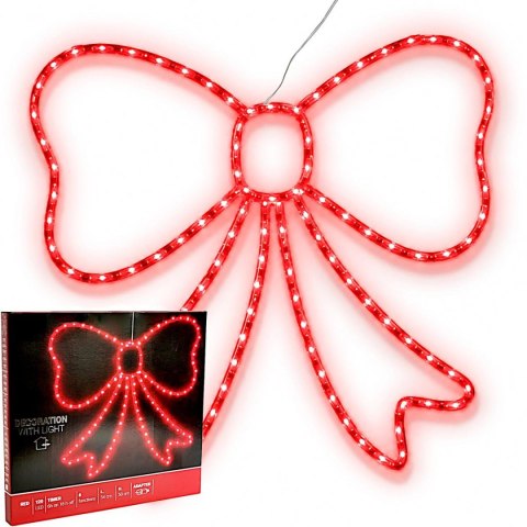 KOKARDA DEKORACYJNA 55CM CZERWONA 120 LED
