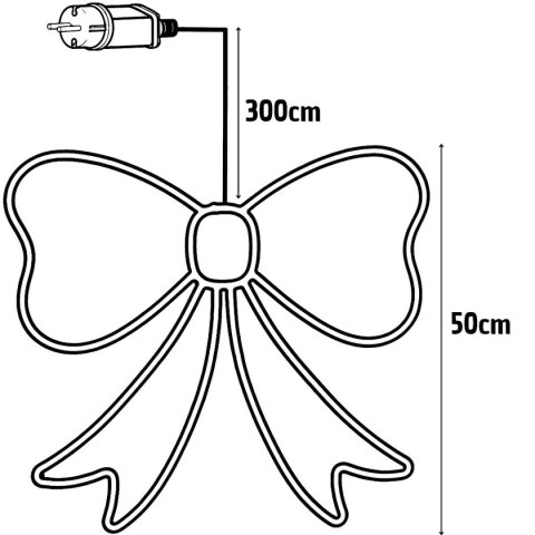 KOKARDA DEKORACYJNA 55CM CZERWONA 120 LED