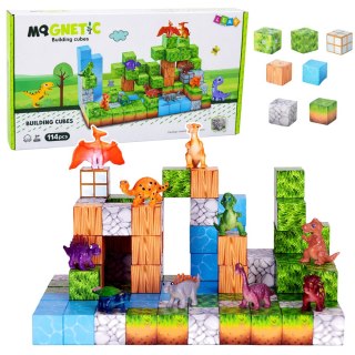 Klocki Magnetyczne Konstrukcyjne Kostki Kwadratowy Świat 3D 114 el.