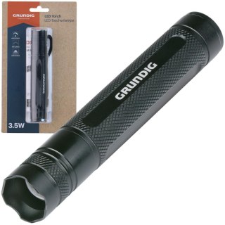 LATARKA RĘCZNA LED GRUNDIG 3,5W 160 LM 65 M ALUMINIOWA CZARNA