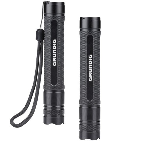 LATARKA RĘCZNA LED GRUNDIG 3,5W 160 LM 65 M ALUMINIOWA CZARNA