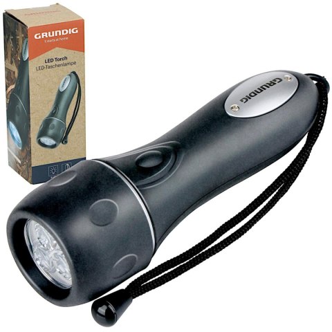 LATARKA RĘCZNA LED GRUNDIG 3 LED 16CM NA 2 BATERIE AA
