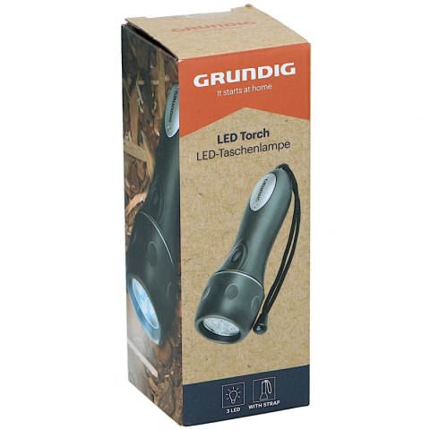LATARKA RĘCZNA LED GRUNDIG 3 LED 16CM NA 2 BATERIE AA