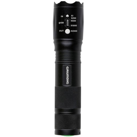 LATARKA TAKTYCZNA LED GRUNDIG MEGALIGHT 80LM ZOOM 5 TRYBÓW 200M ALUMINIOWA