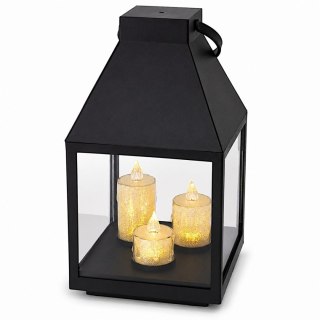 LATARNIA LAMPION LED 25CM 3 ŚWIECE SASKA GIFT & DECOR