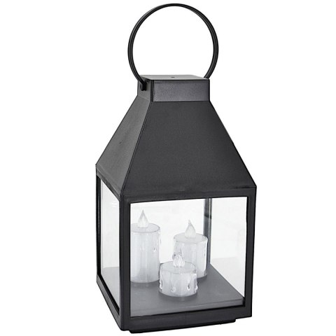 LATARNIA LAMPION LED 25CM 3 ŚWIECE SASKA GIFT & DECOR