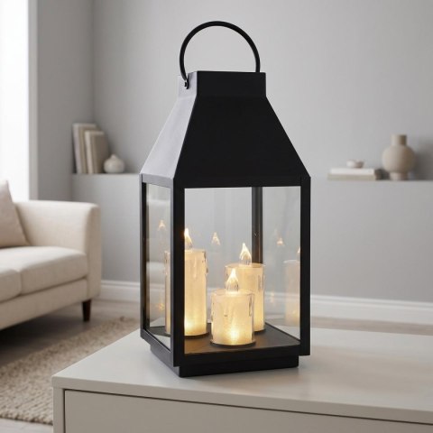 LATARNIA LAMPION LED 35CM 3 ŚWIECE SASKA GIFT & DECOR