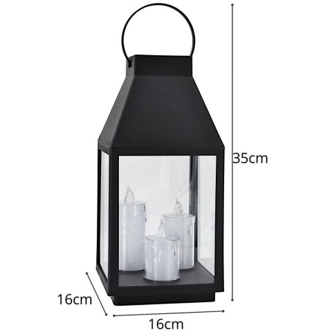 LATARNIA LAMPION LED 35CM 3 ŚWIECE SASKA GIFT & DECOR