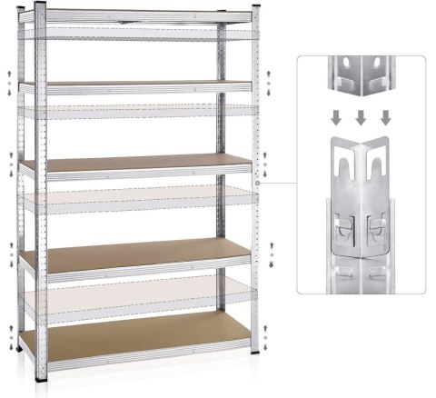 Regał magazynowy 200kg 5 poziomów 205x120x45 cm nośność 1000 kg