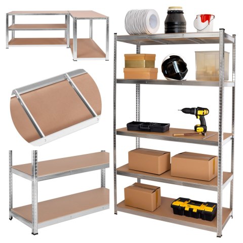 Regał magazynowy 200kg 5 poziomów 205x120x45 cm nośność 1000 kg