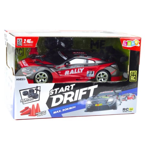 Samochód Wyścigowy Auto Do Driftu RC Czerwono Czarny 30km/h 1:16