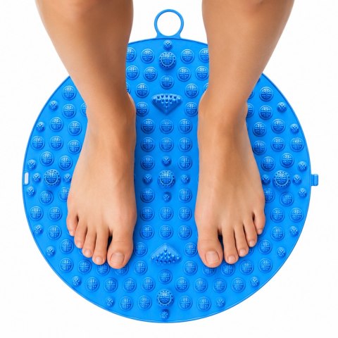 Okrągła Mata Do Akupresury Stóp Masażer z Wypustkami Niebieska 33 cm
