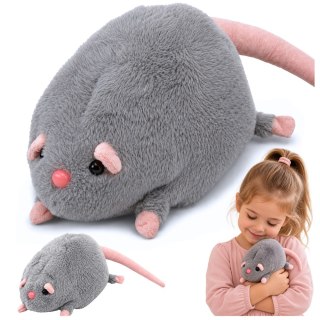 Pluszowa Maskotka Przytulanka Szczur Z Długim Ogonem Szary 40 cm