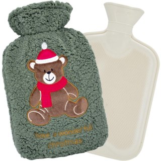 TERMOFOR GUMOWY XMAS 1,75L ŚWIĄTECZNY MIŚ ZIELONY