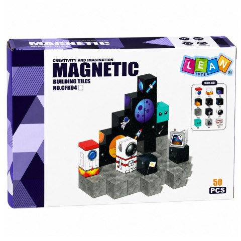 Zestaw Klocki Magnetyczne Kostki Sześciany Piksele Jednorożce 3D 50 el.