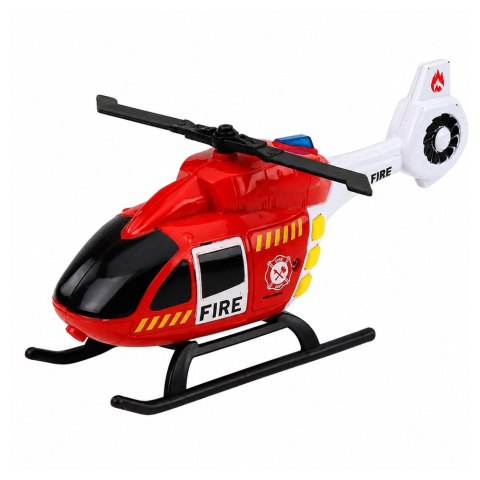 Zestaw Pojazdów Straż Pożarna Wóz Helikopter Samochód Światła Dźwięki 1:32