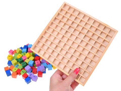 Drewniana Tabliczka mnożenia - edukacyjna układanka matematyczna ZA6357