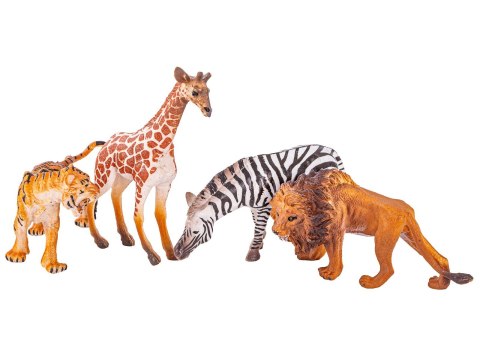 Figurki Zwierząt Dzikie Zwierzęta Zestaw 4 Figurek Lew Tygrys Zebra Żyrafa ZOO Safari