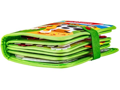 Filcowa Książka Książeczka Manipulacyjna WESOŁA FARMA Okienka Naklejki na rzepy