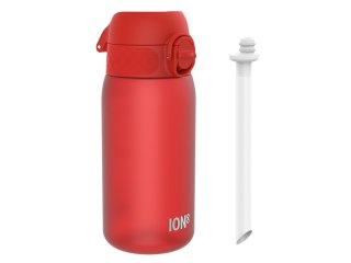 ION8 Butelka na wodę ze słomką dla dzieci BPA Free 350ml Czerwony Red