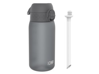 ION8 Butelka na wodę ze słomką dla dzieci BPA Free 350ml Szary Grey